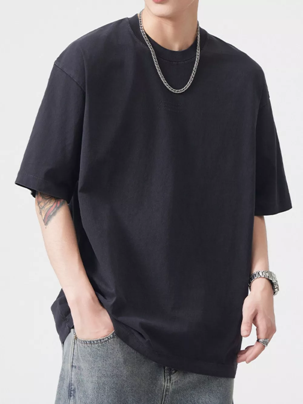 Men's Plus Size Round Neck Half Sleeve T-Shirt, image 4