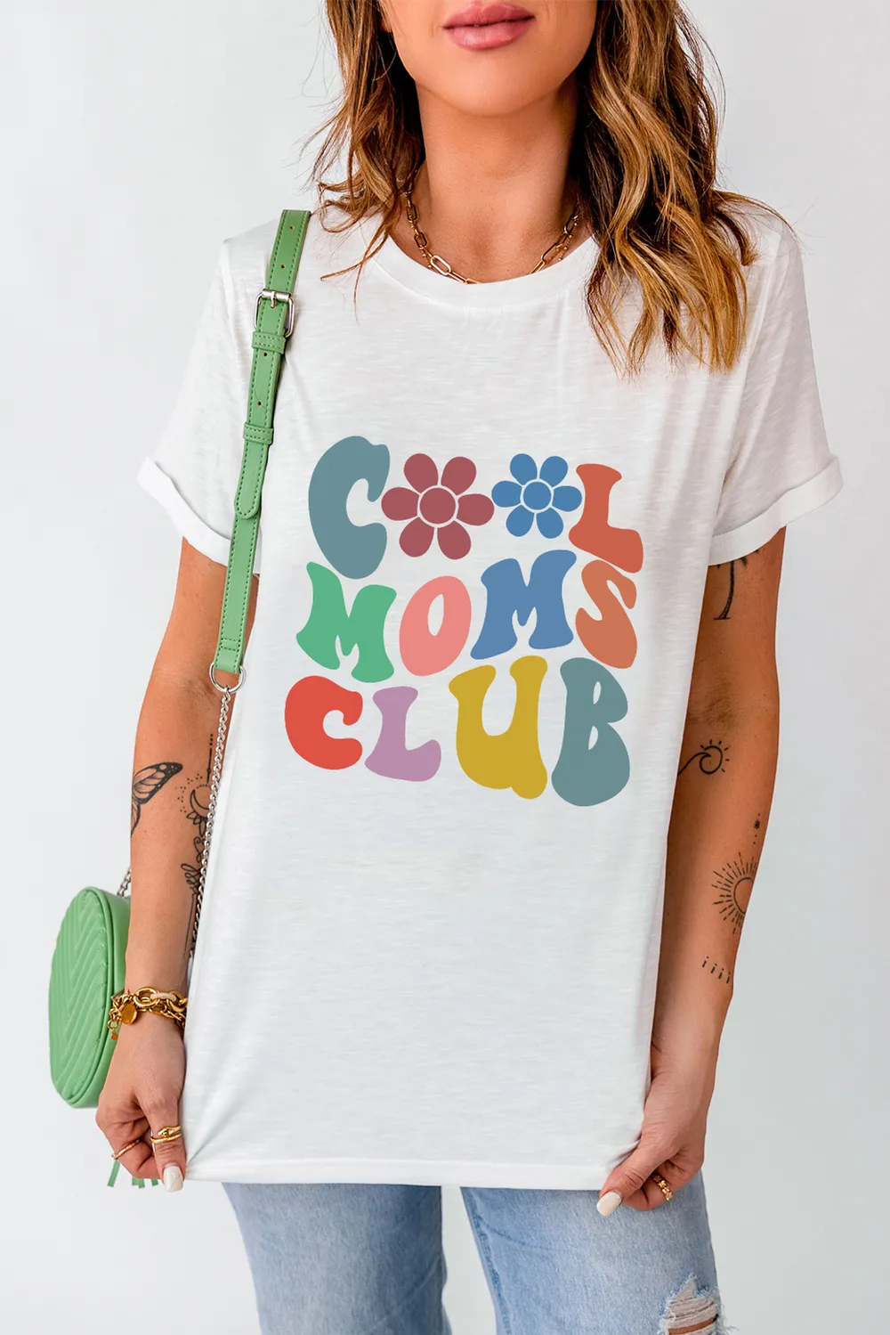 COOL MOMS CLUB Round Neck Short Sleeve T-Shirt, image 3