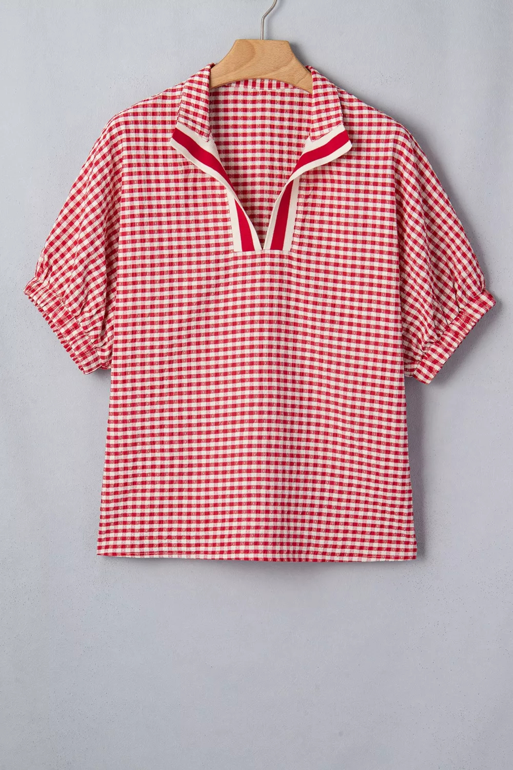 Gingham Half Sleeve Blouse, image 6