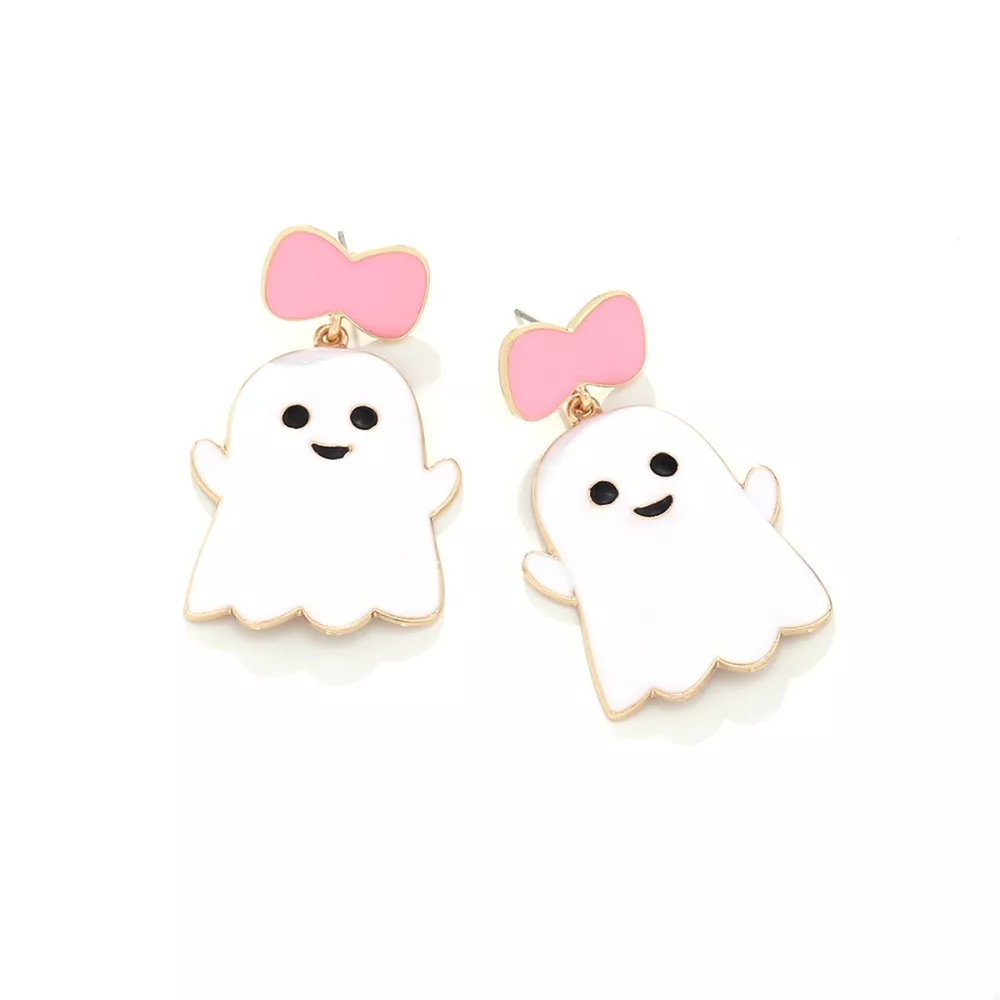 Halloween Ghost Dangle Earrings with Bow, image 4