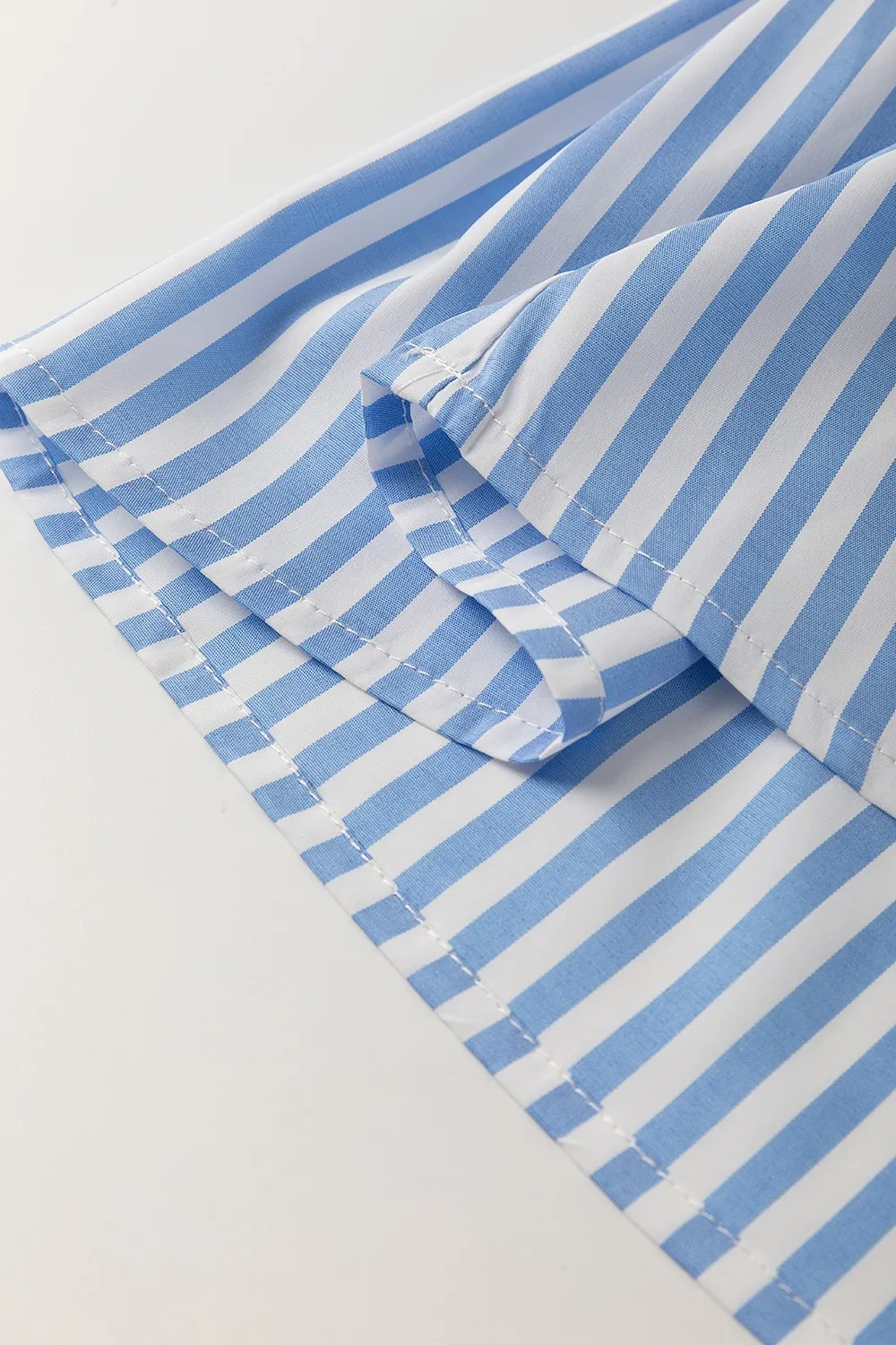 Striped Notched 3/4 Sleeve Blouse, image 7