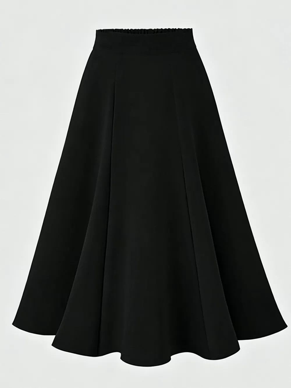 A-Line Midi Skirt with Elastic Waistband, image 13