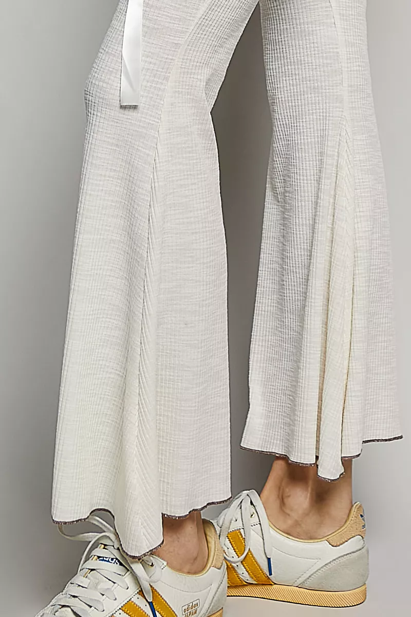 Drawstring Textured Ribbed Knit Pants, image 7