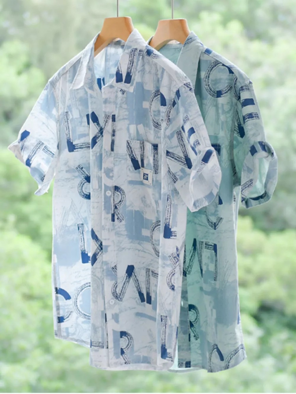 Men's Plus Size Printed Button Up Short Sleeve Shirt, image 6
