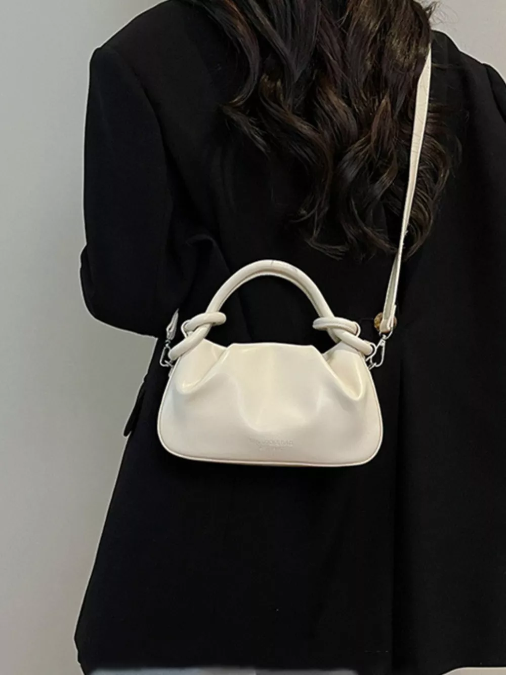Knot Handle Ruched Crossbody Bag, image 4
