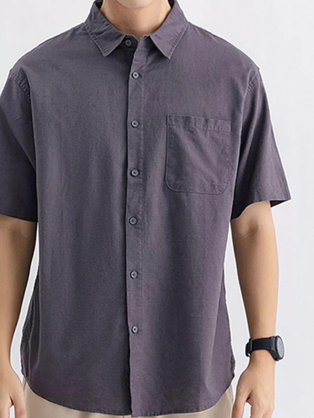 Men's Plus Size Button Up Short Sleeve Shirt, image 4
