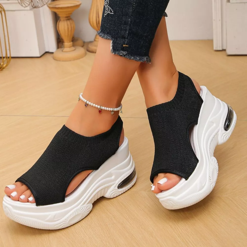 Peep Toe Platform Sandals, image 4