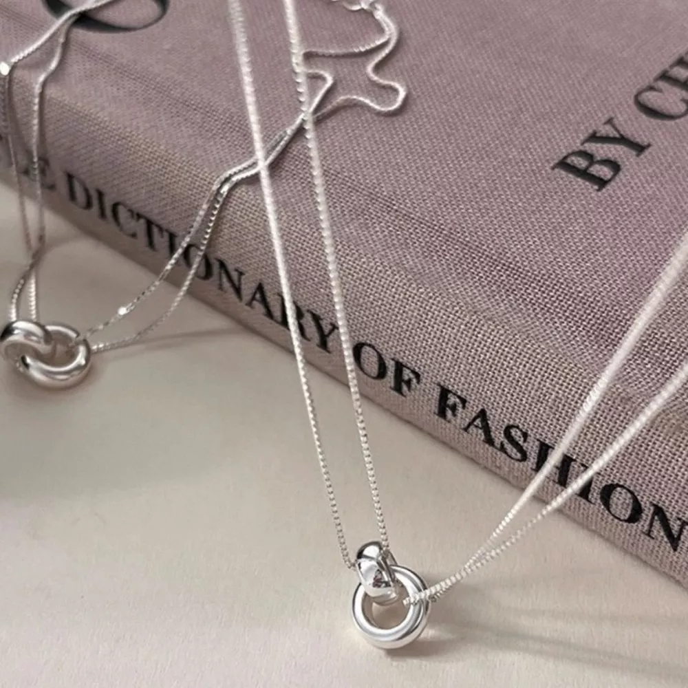 Double Strand 925 Sterling Silver Necklace, image 4