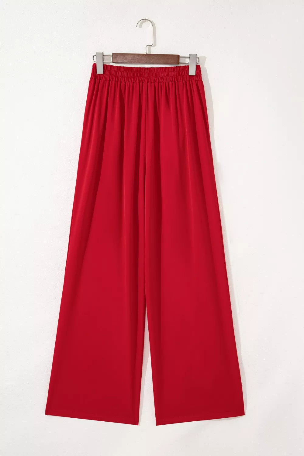Pleated Detail Pull On High Elastic Waist Loose Straight Pants, image 8