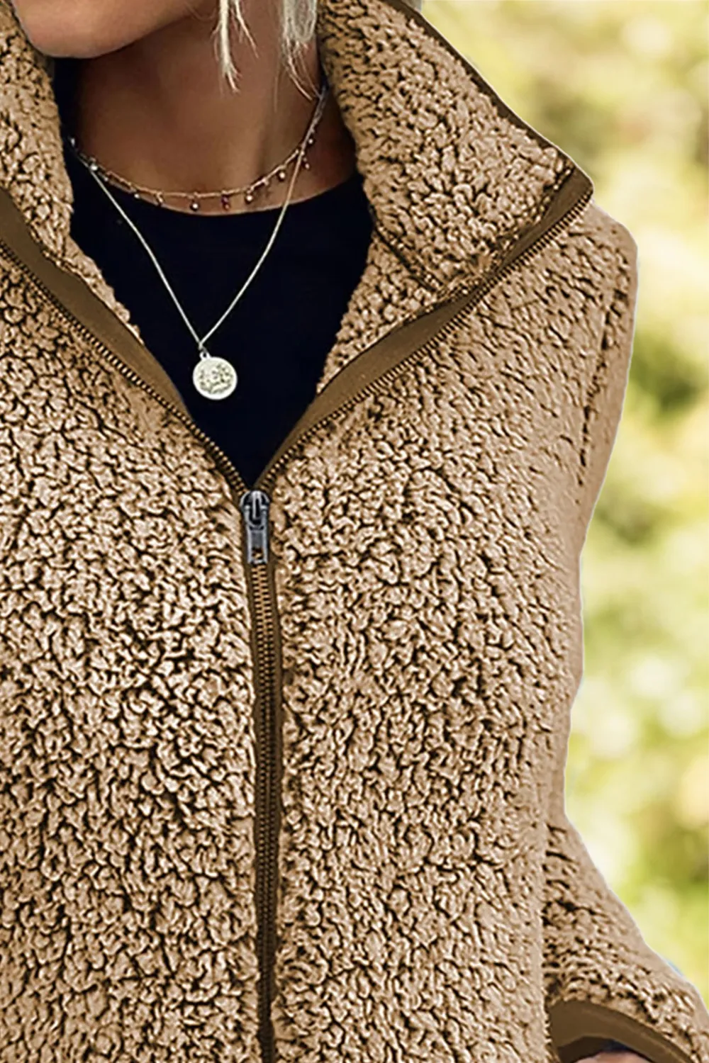 Pocketed Zip Up Turtleneck Jacket, image 3