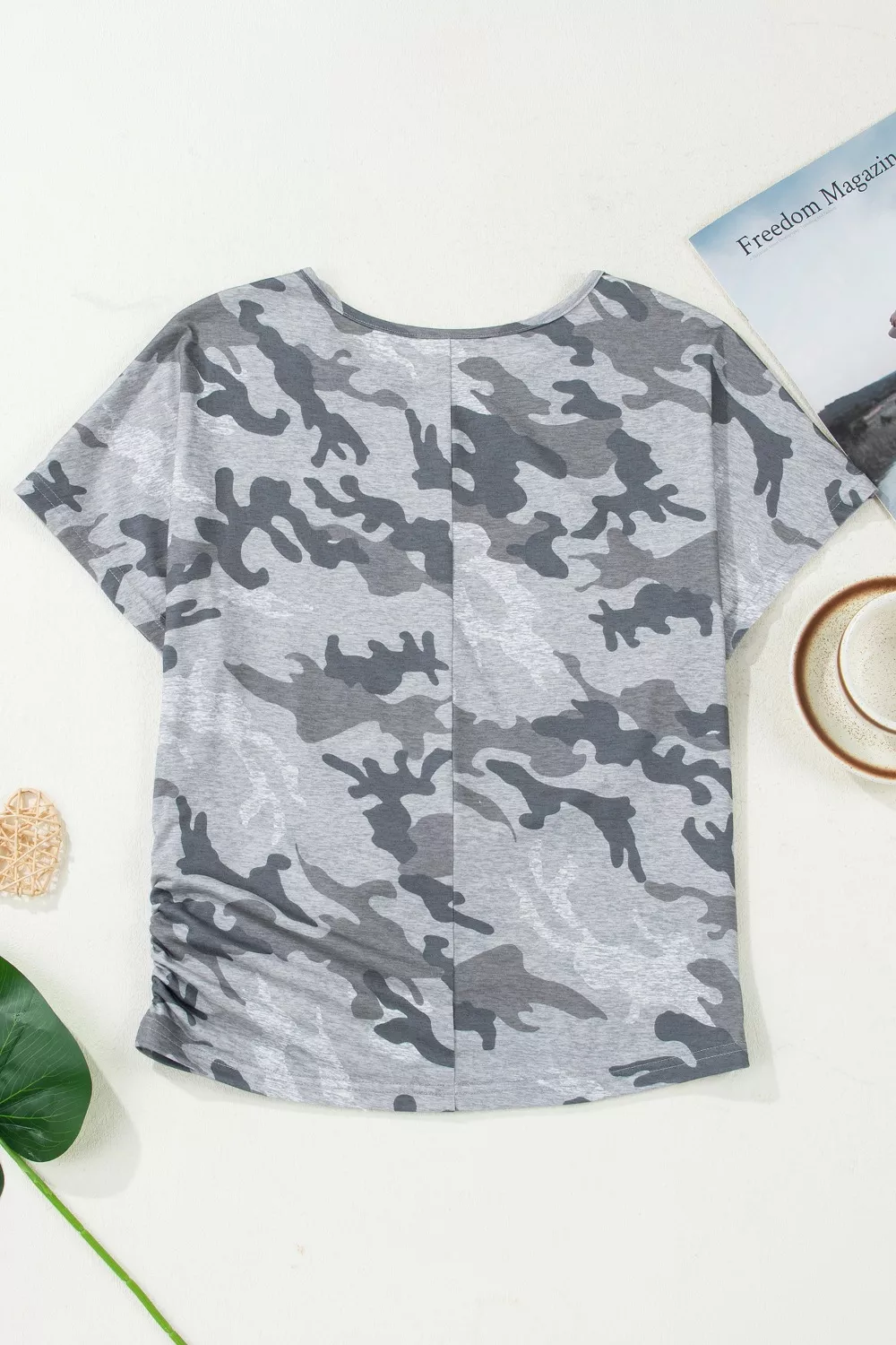Camouflage Retro American Flag Printed Tee, image 4