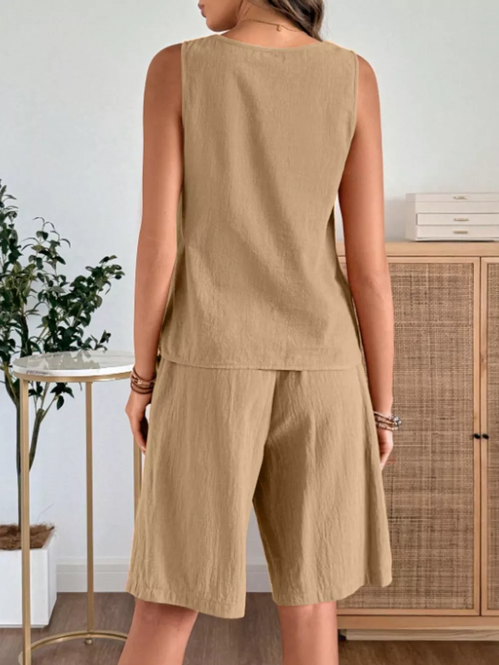 Round Neck Tank and Shorts Set, image 6