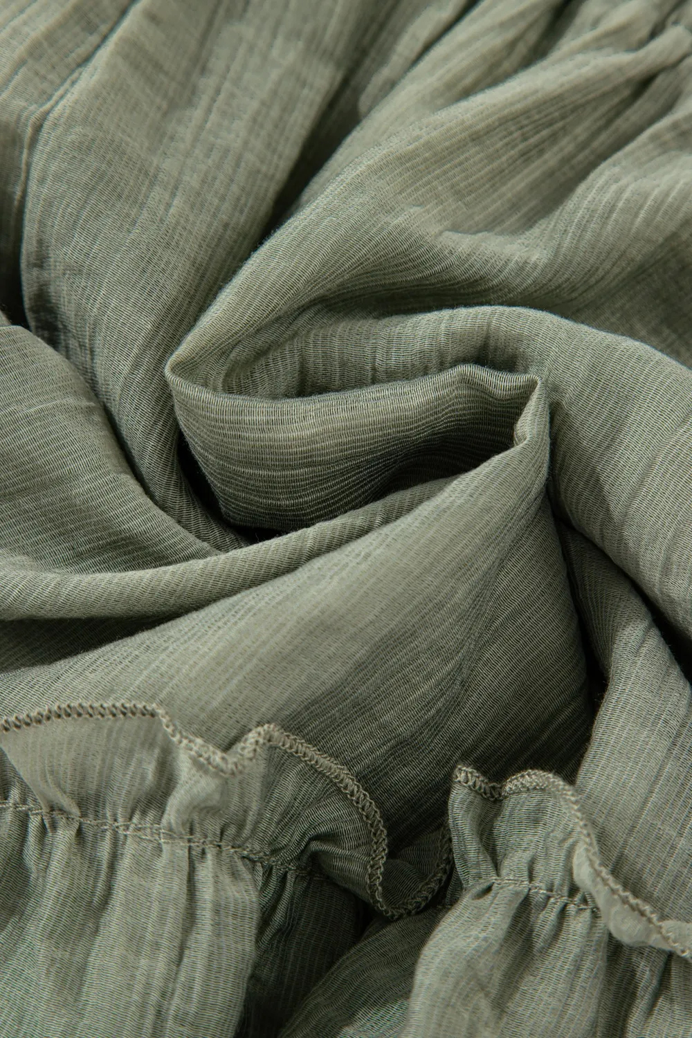 Textured Tie Waist Ruffle Hem Shorts, image 5
