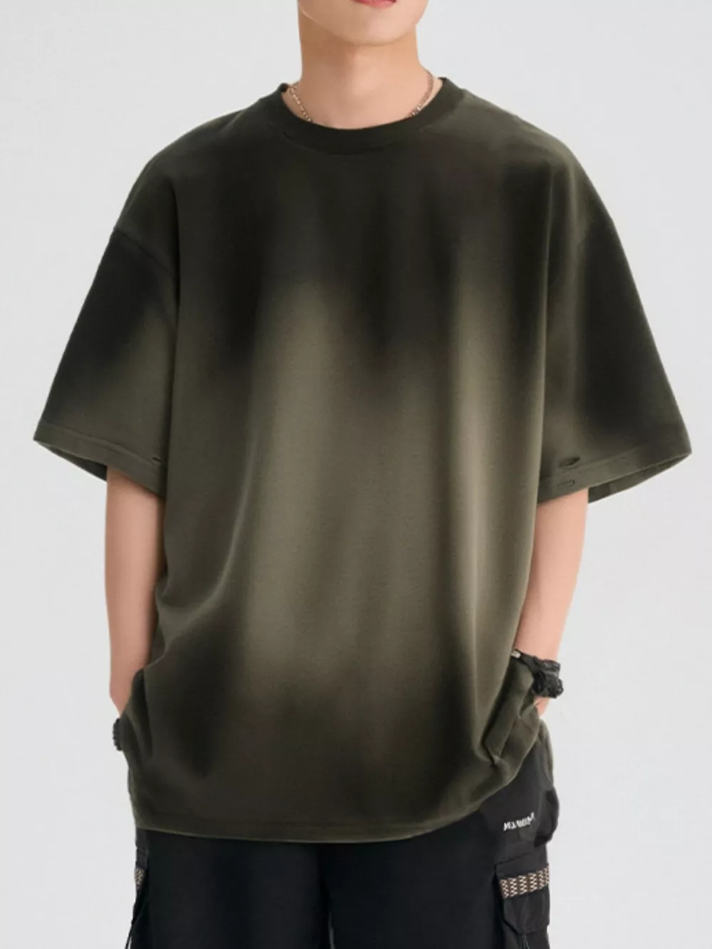 Men's Gradient Round Neck Oversized T-Shirt, image 6