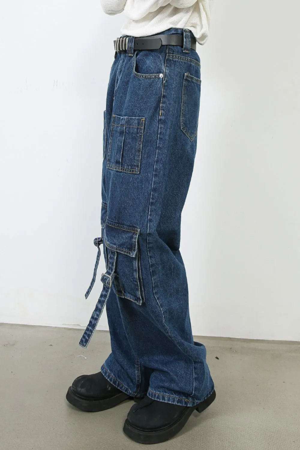 Men's Mid Rise Jeans with Cargo Pockets, image 5