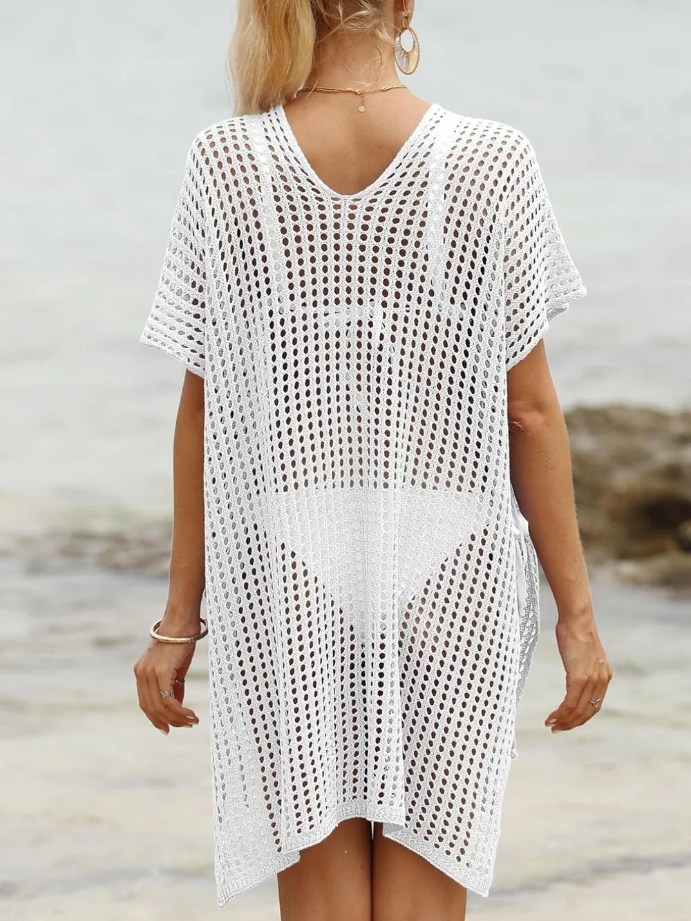 Side Tied V-Neck Cover-Up, image 10