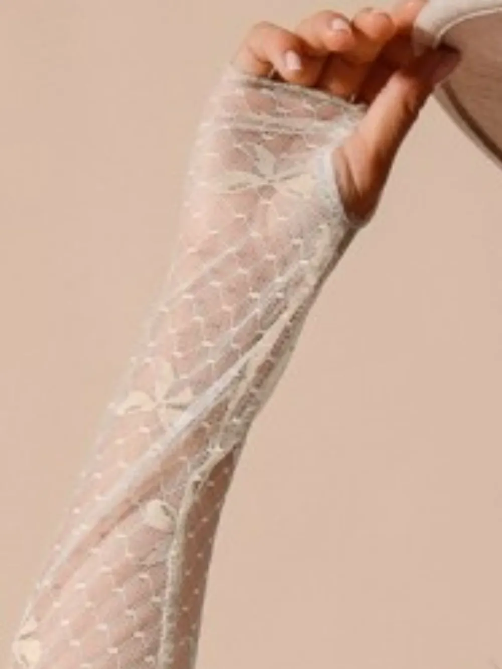 Bow Ribbon Pattern Sheer Lace Top, image 3