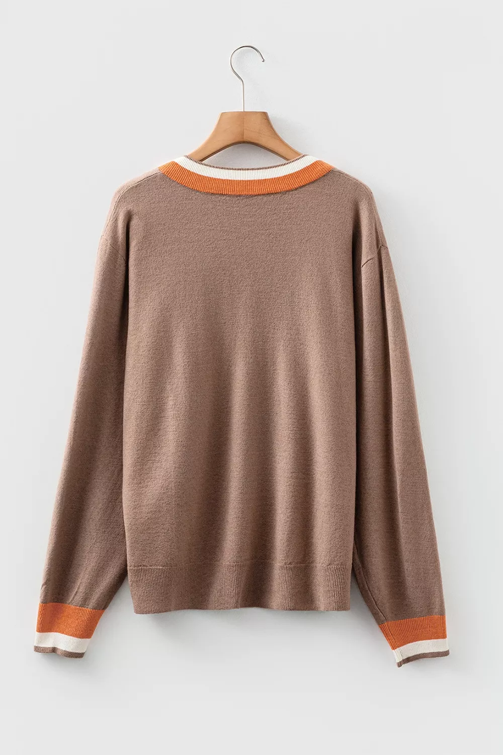 Contrast Trim V-Neck Sweater, image 7