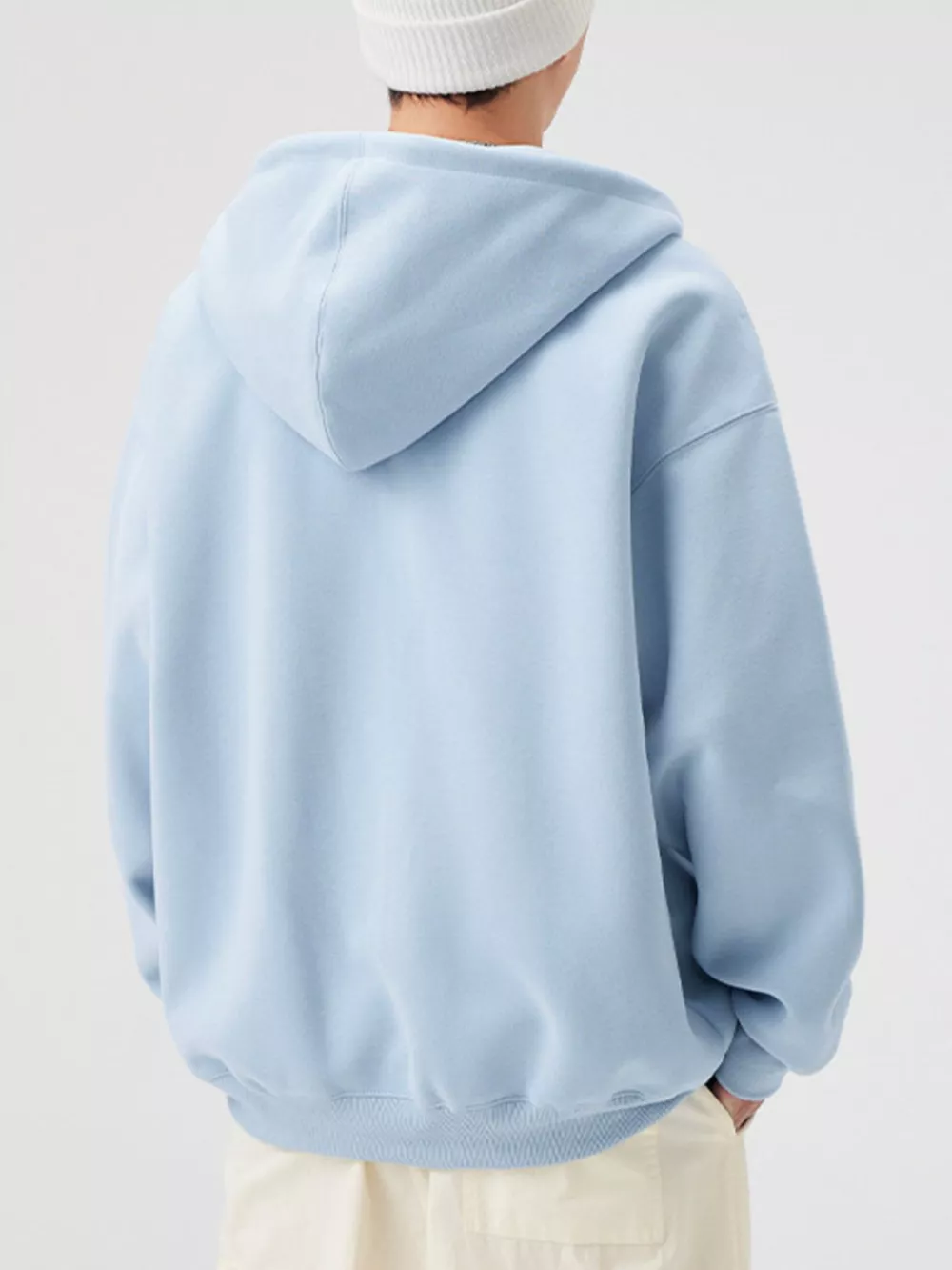 Men's Casual Loose Fit Zip-Up Hoodie, image 6