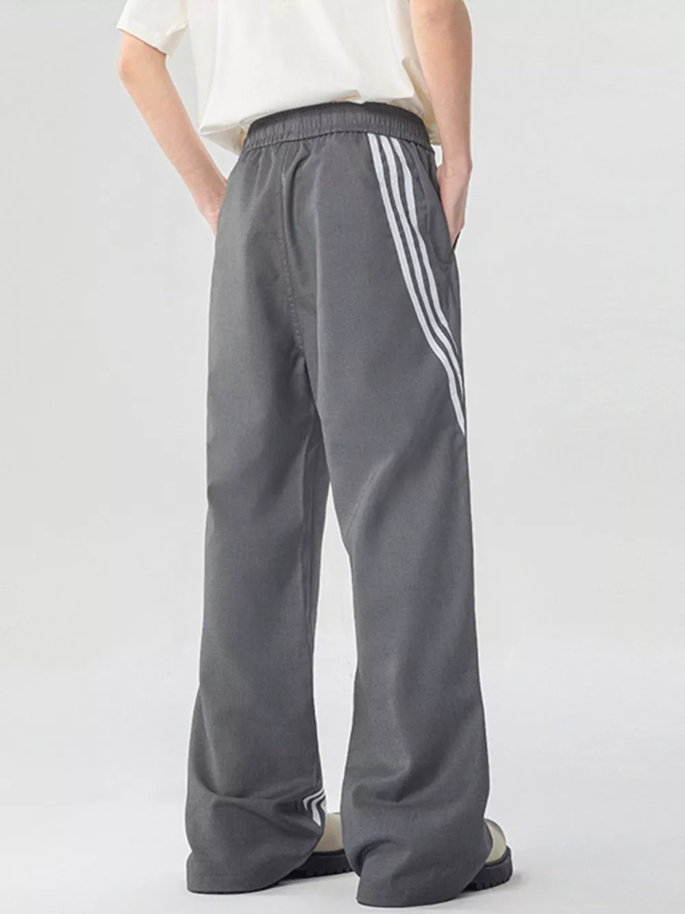 Men's Full Size Wide Leg Striped Casual Pants Plus Size, image 6