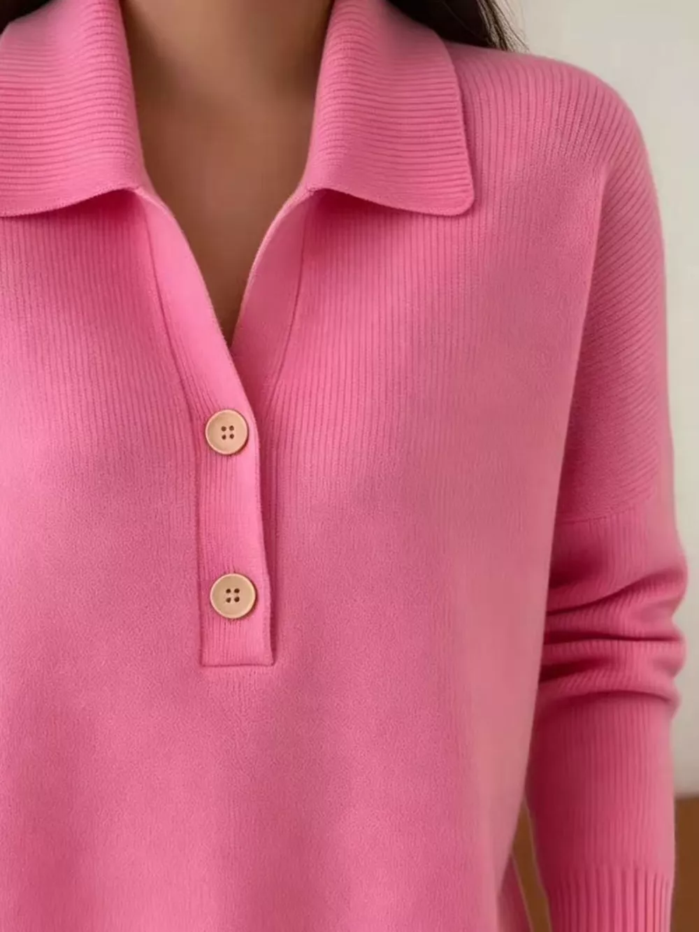 Ribbed Knit Button Detail Sweater, image 12