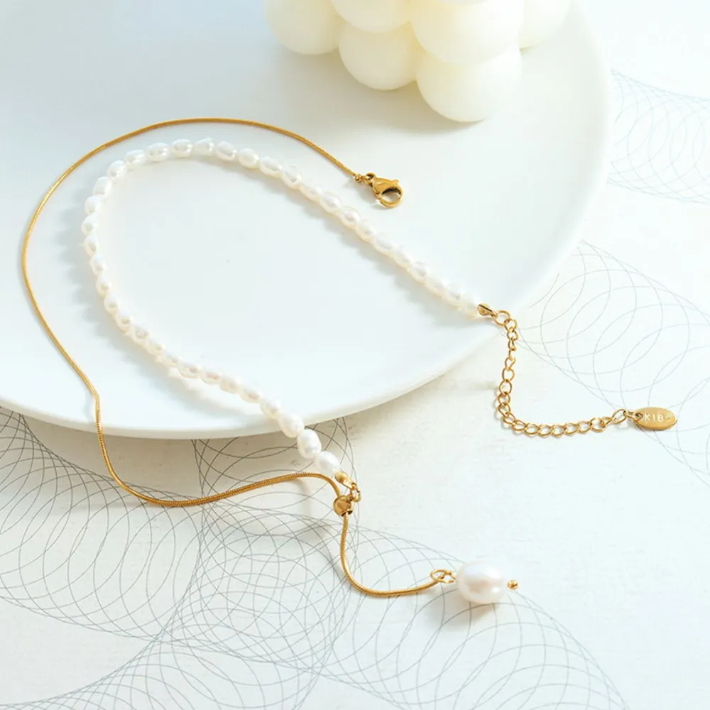 18K Gold-Plated Pearl Necklace, image 3