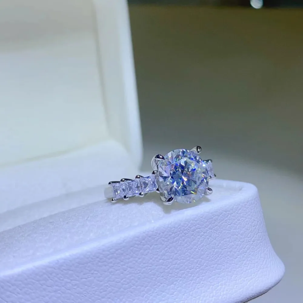 3 Carat Moissanite 925 Sterling Silver Ring, image 2