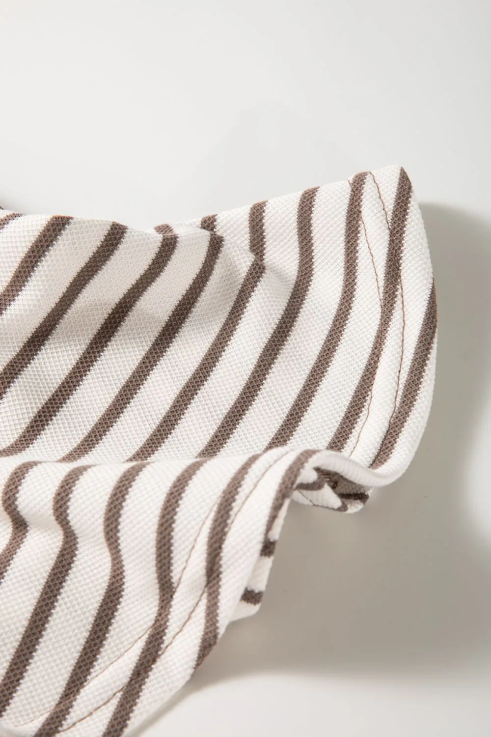 Contrast Striped Ruffle Short Sleeve Top, image 8