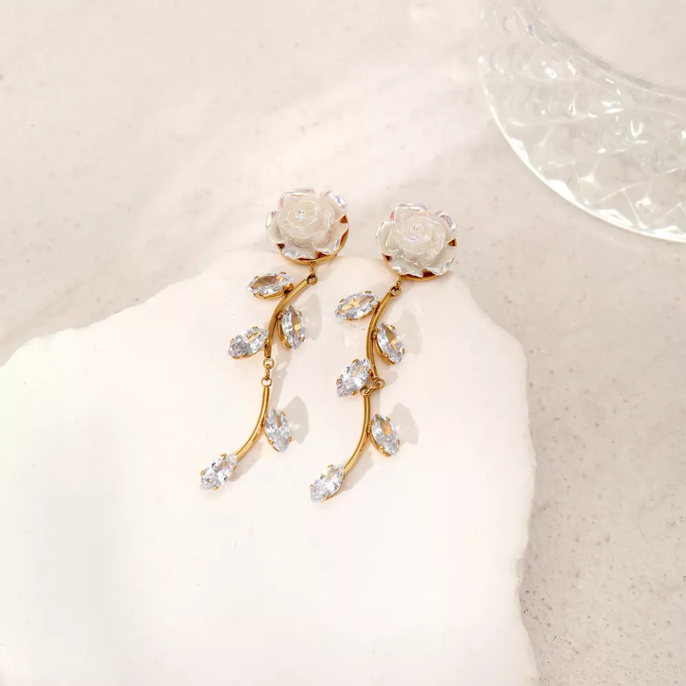 Flower Drop Earrings, image 4