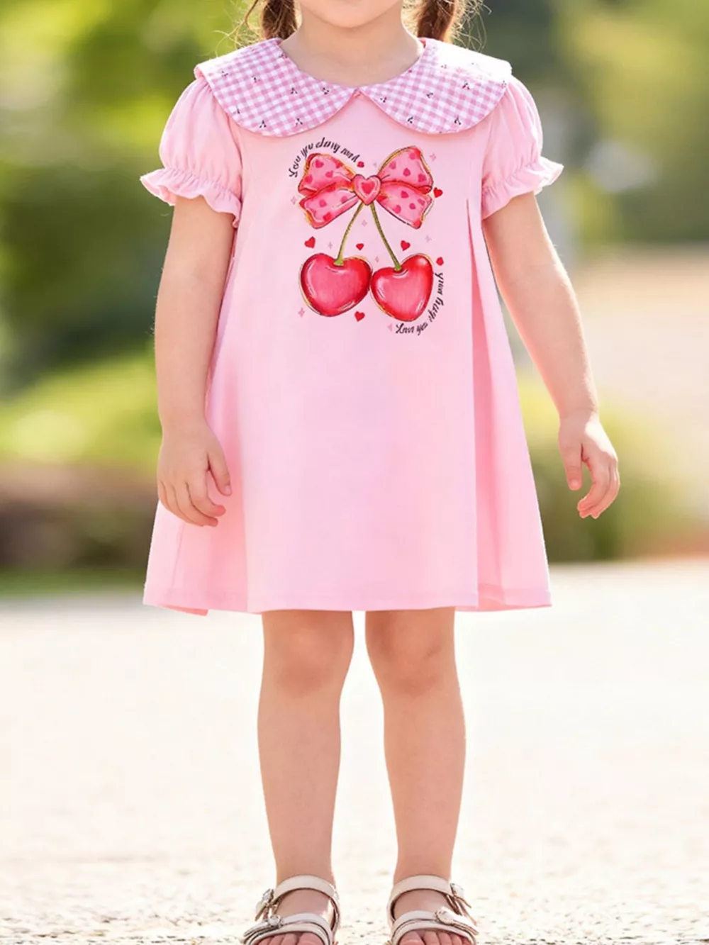Children's Cherry Peter Pan Collar Dress