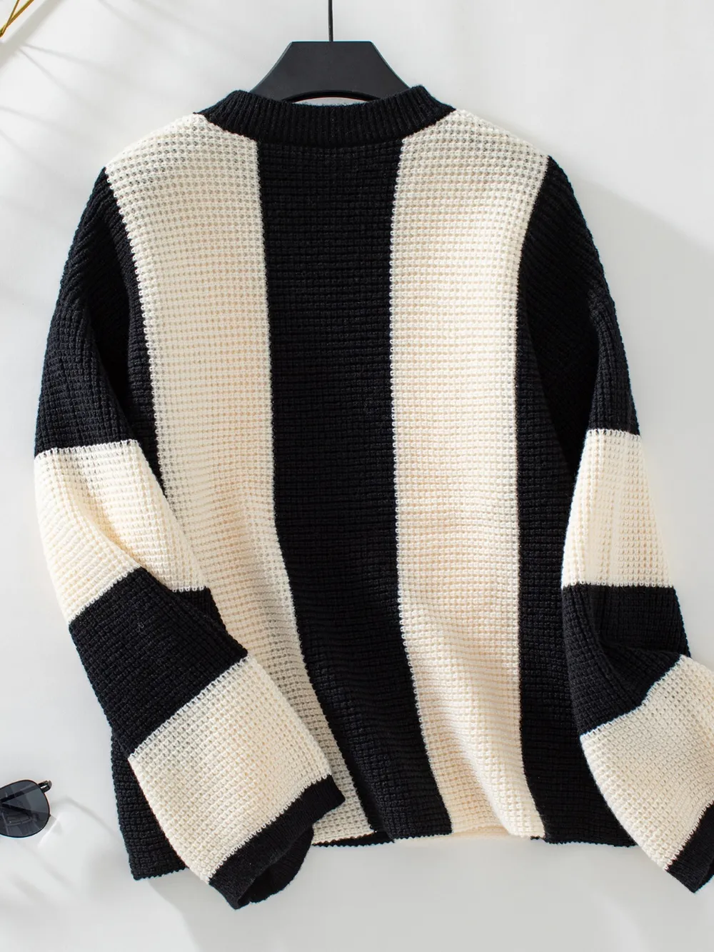 Color Block Round Neck Long Sleeve Sweater, image 8