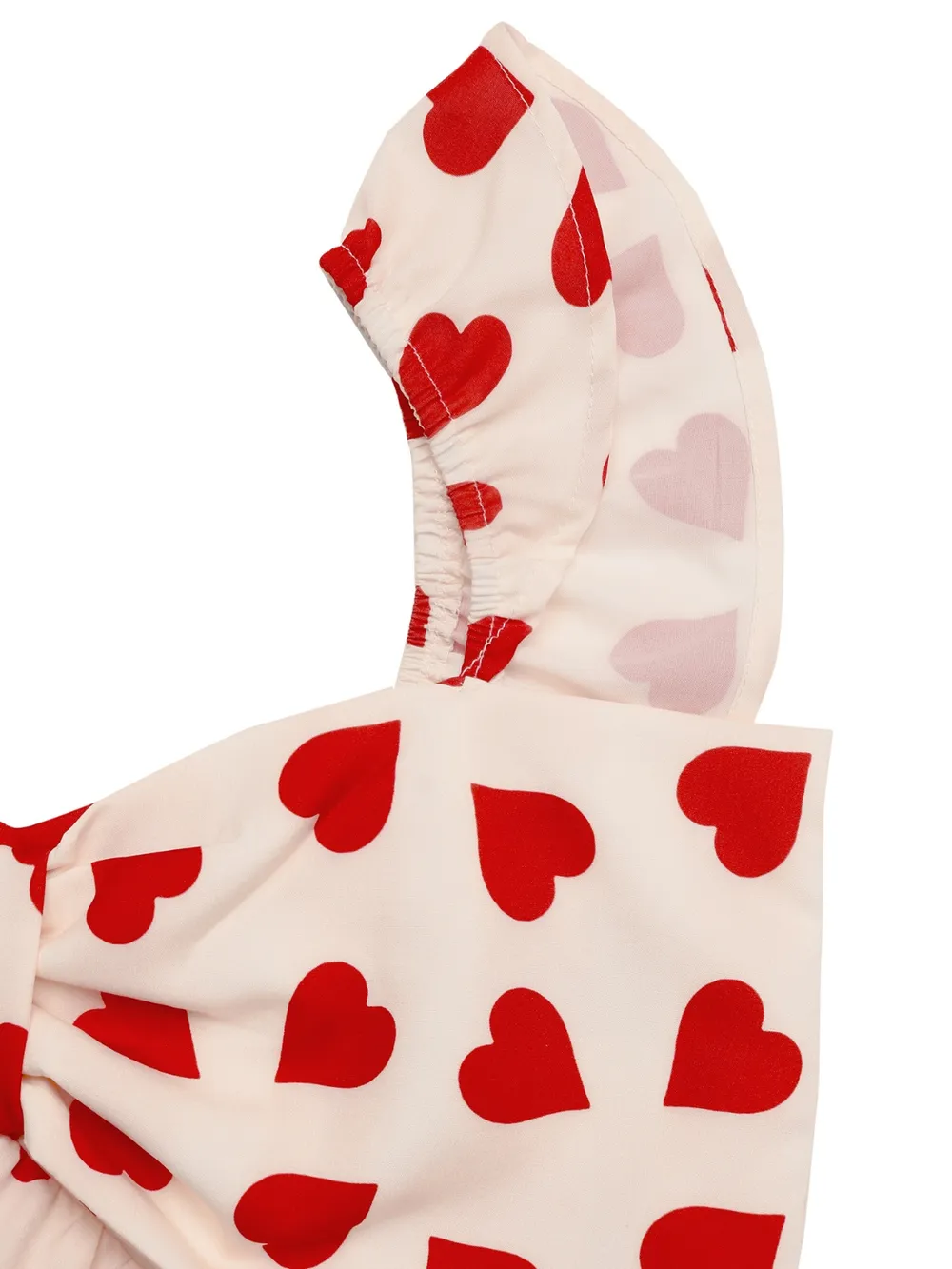 Heart Print Bow Front Peplum Blouse, image 5
