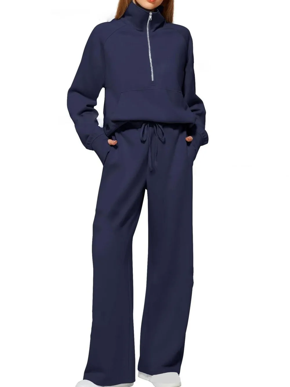 Half Zip Long Sleeve Top and Pants Set, image 19