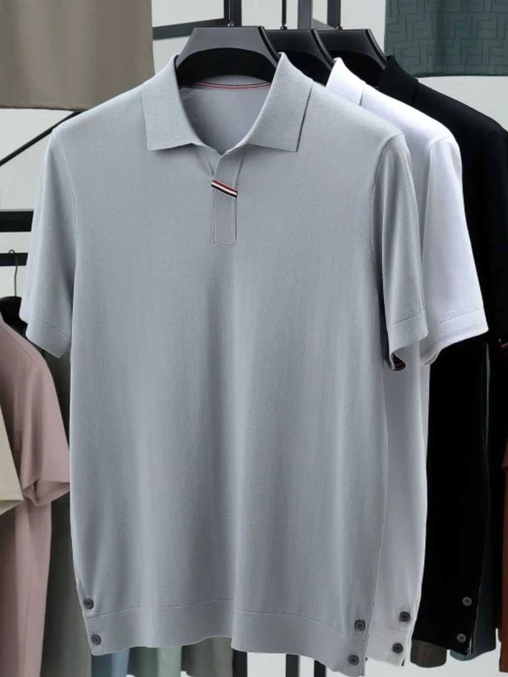 Men's Plus Size Collared Neck Short Sleeve Polo, image 2