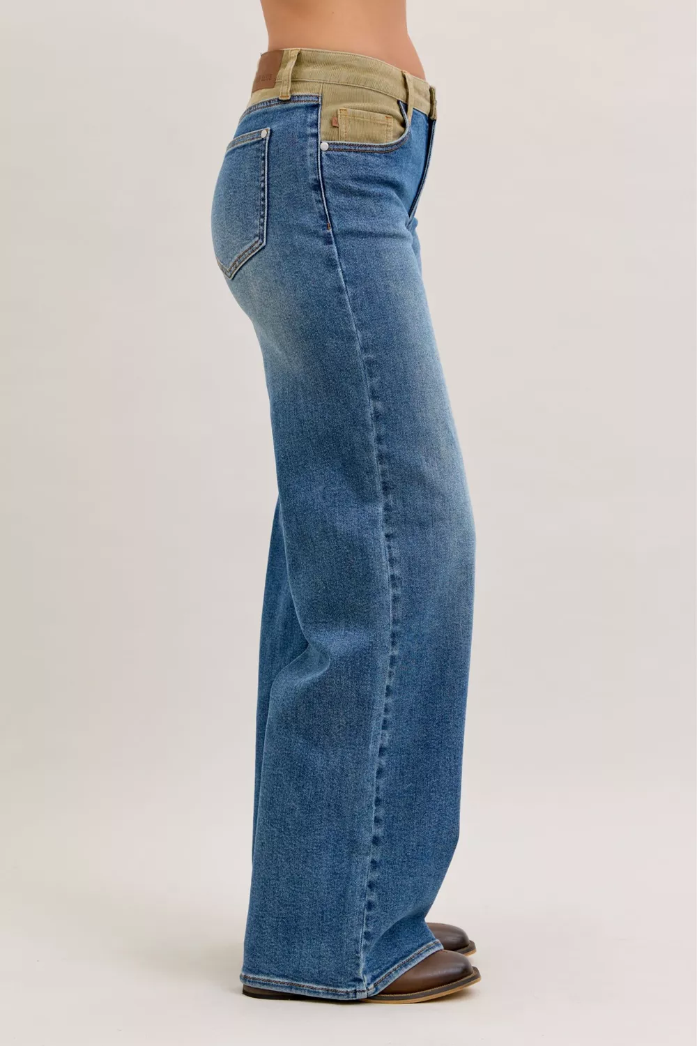 MR Column Straight Jeans with Corduroy Waist, image 5