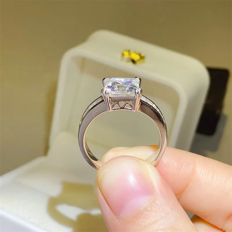 3 Carat Moissanite 925 Sterling Silver Square Shape Ring, image 6