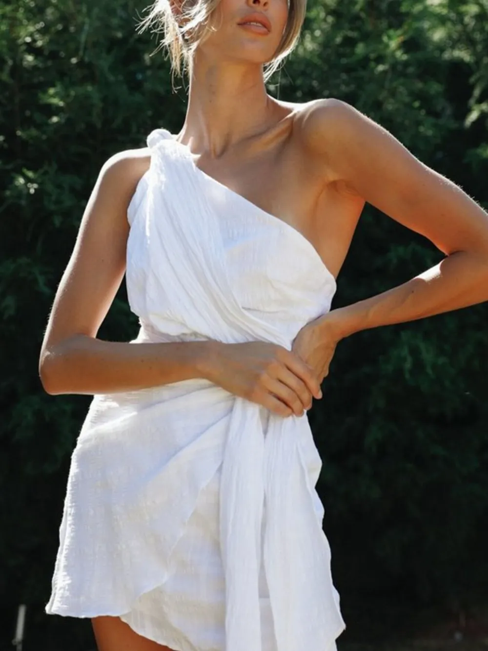 Ruched One-Shoulder Mini Dress, image 7