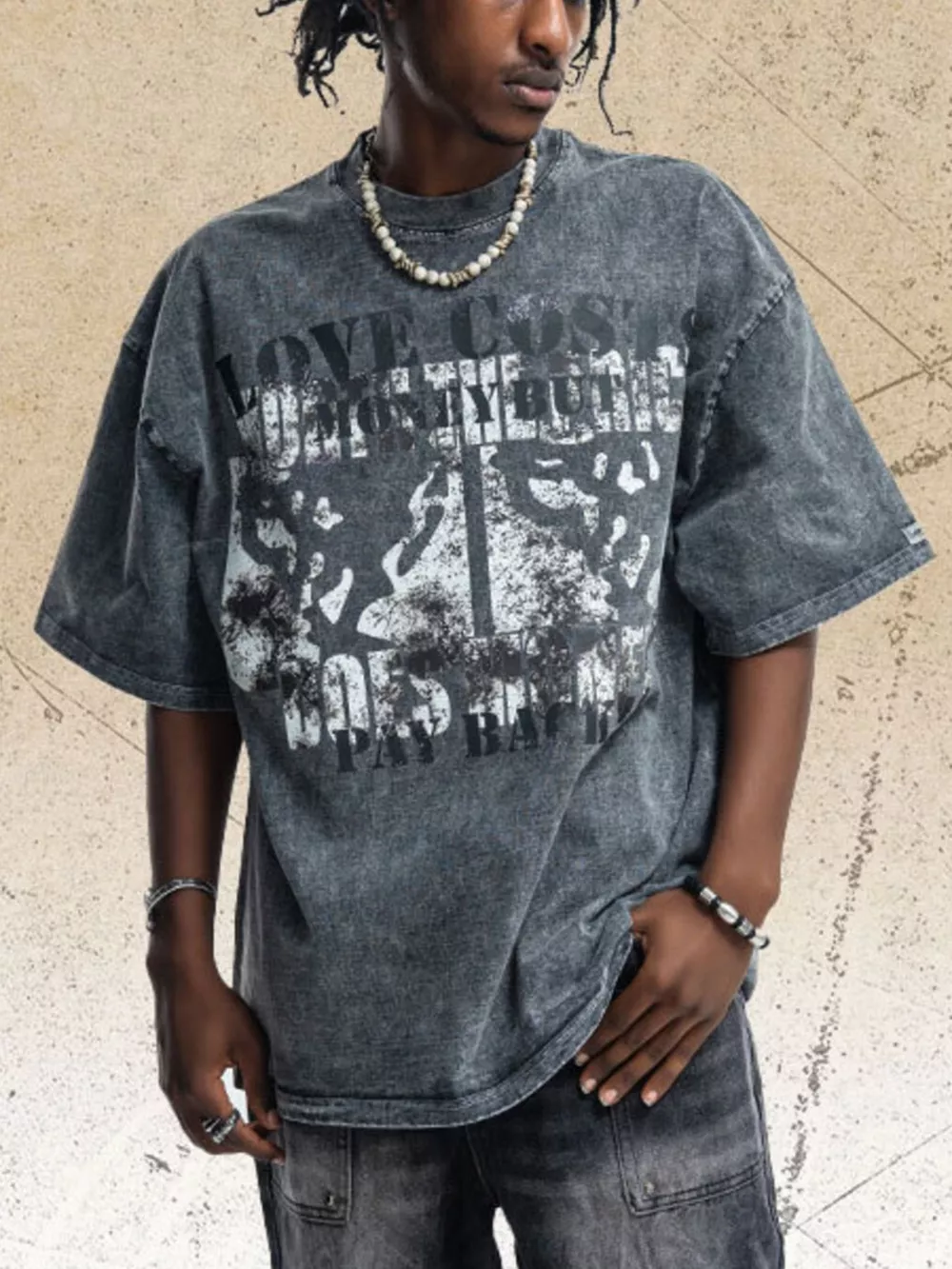 Men's Vintage Washed Graphic Short Sleeve T-Shirt, image 3