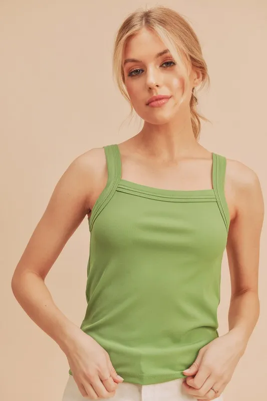 Square Neck Wide Strap Tank, image 3