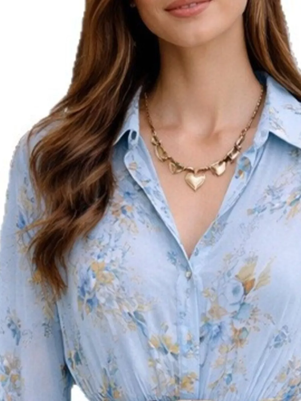 Full Size Floral Print Long Sleeve Shirt Dress Plus Size, image 14