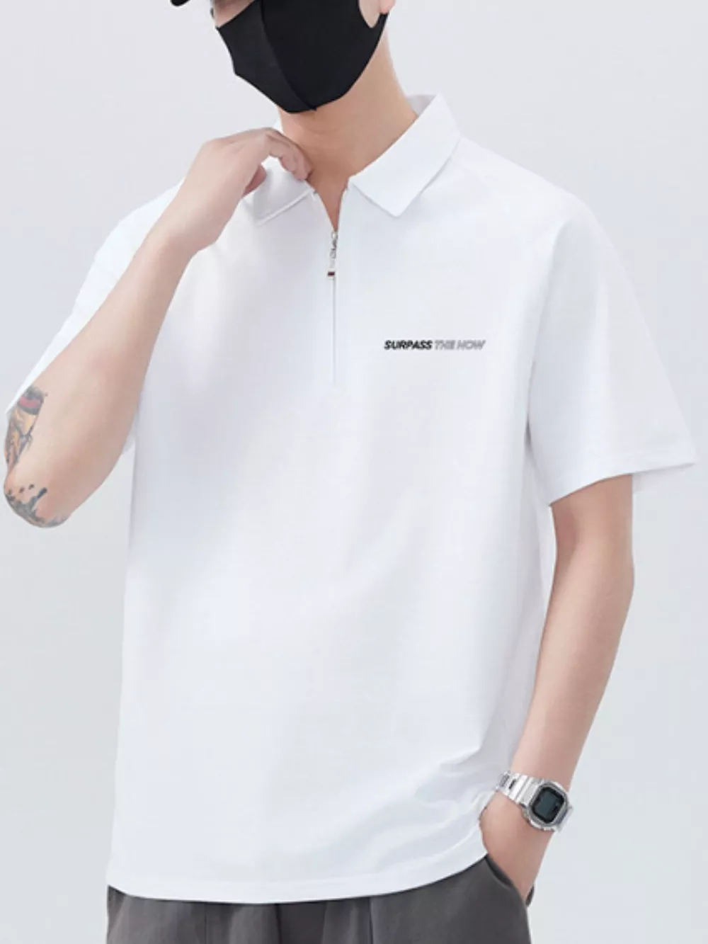 Men's Plus Size Collared Neck Short Sleeve Polo, image 6