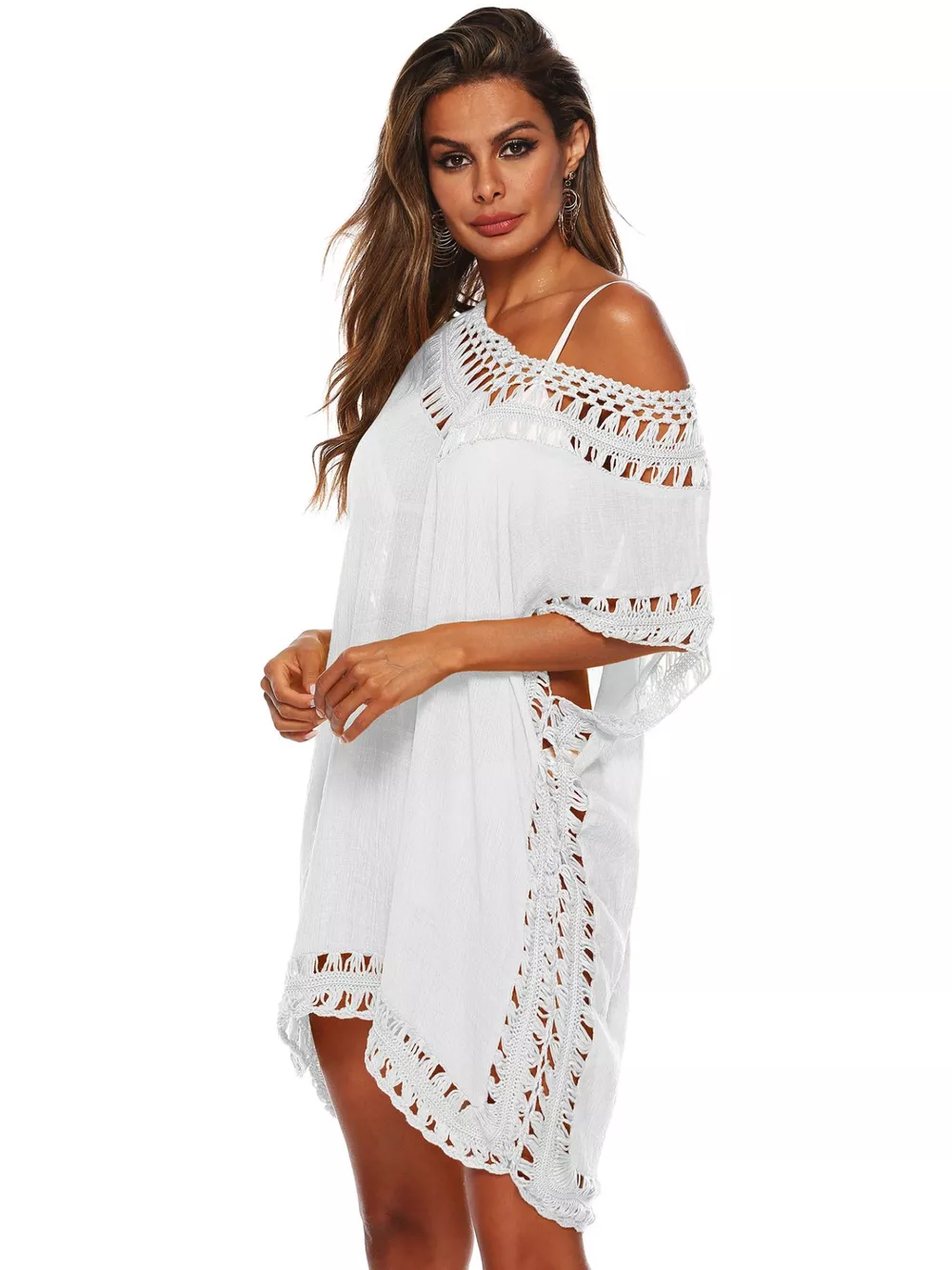 Crochet Trim V-Neck Cover-Up Dress, image 6