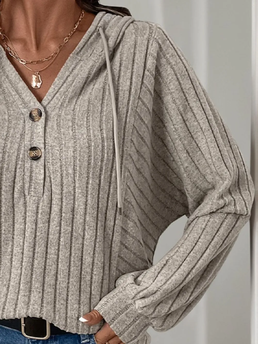 Drawstring Long Sleeve Hoodie, image 7