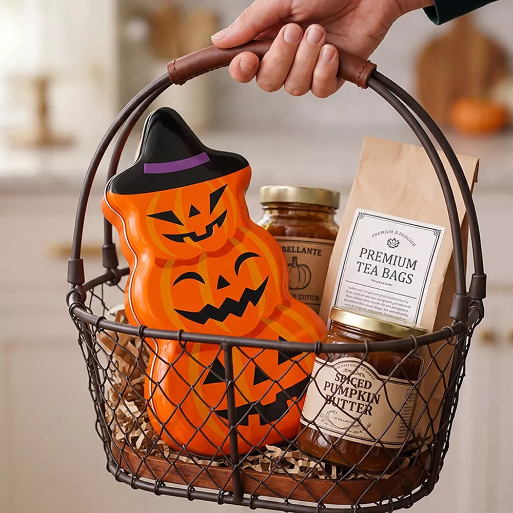 Halloween Jack-O'-Lantern Tin Storage Box, image 2