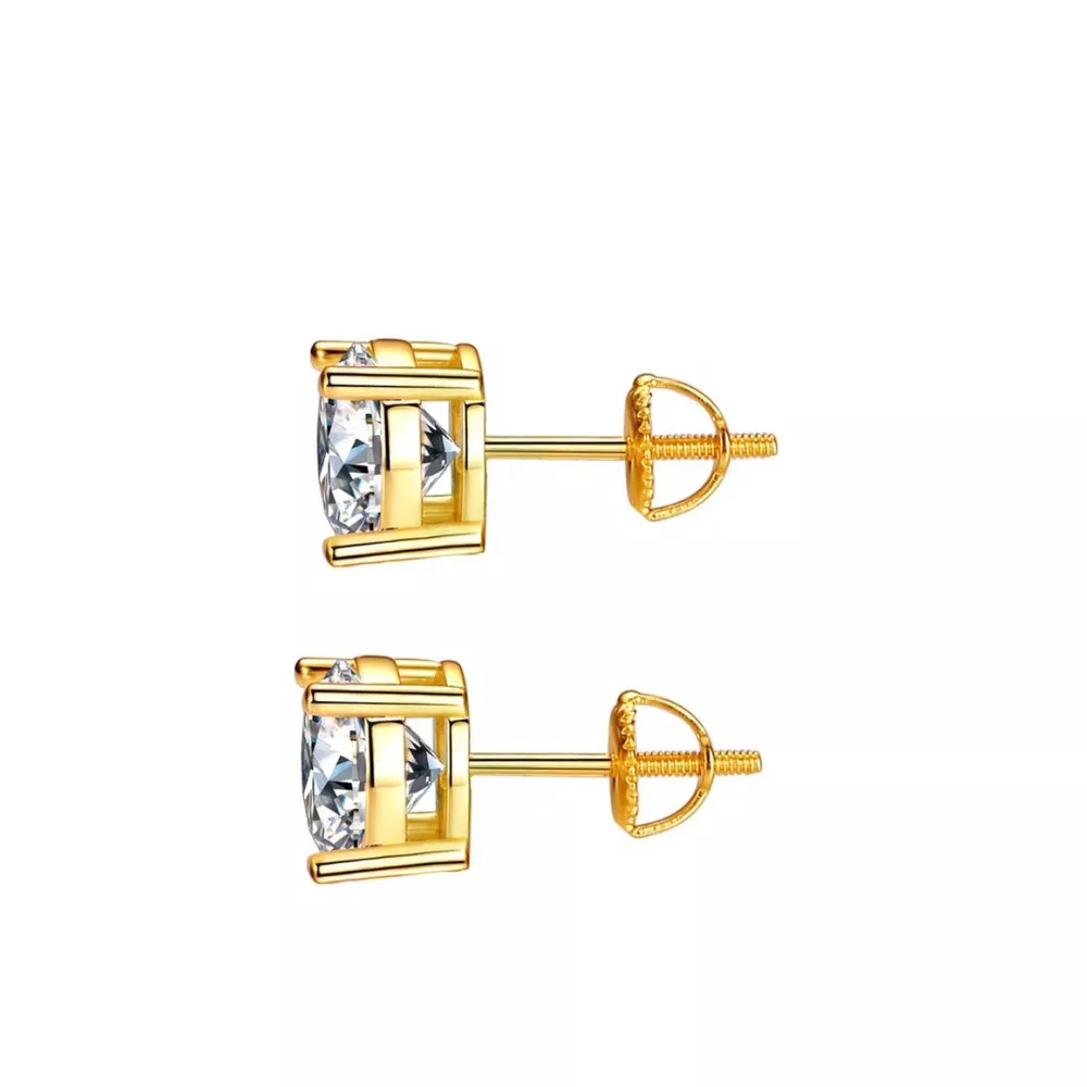1 Carat Moissanite 925 Sterling Silver Stud Earrings, image 2