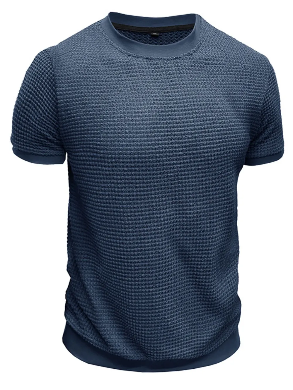 Men's Textured Knit Crew Neck T-Shirt, image 2