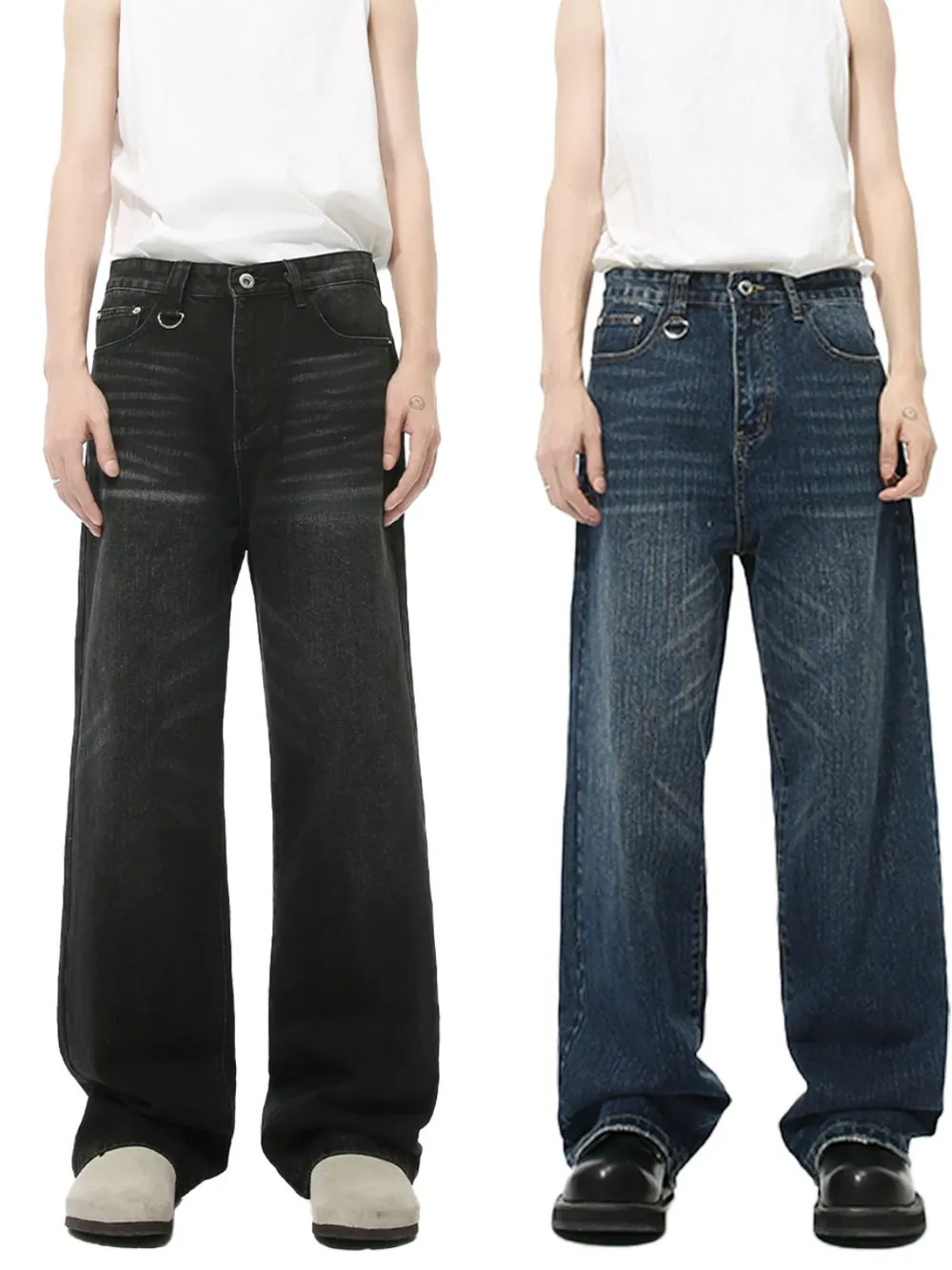 Wide Straight Jeans with Pockets, image 2