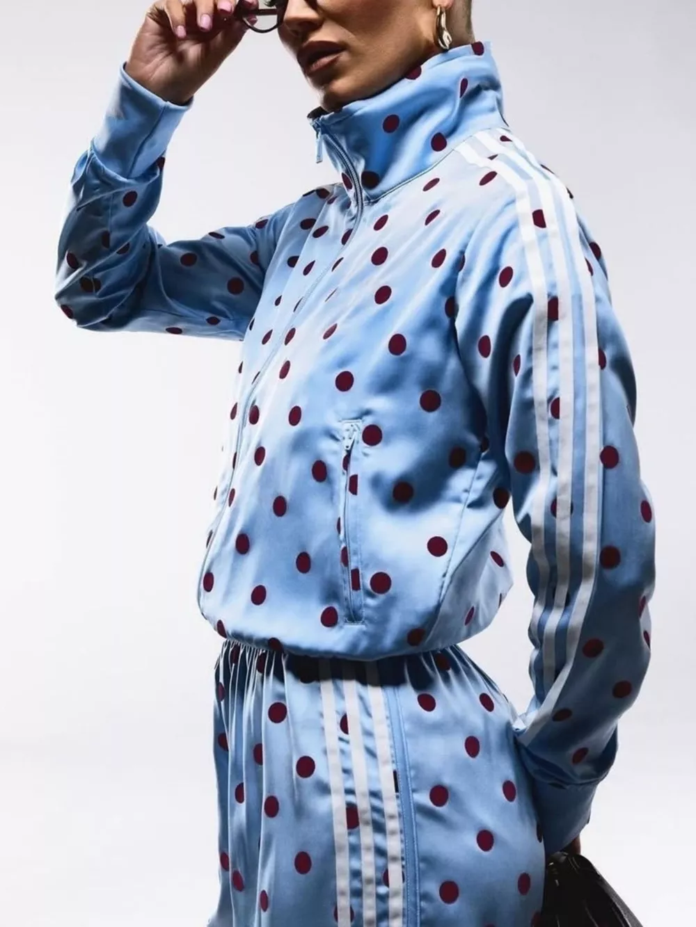 Polka Dot Zip Up Outerwear and Pants Set, image 8