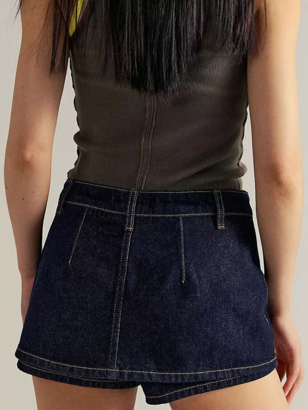 Classic Wash Denim Mini Skort, image 13