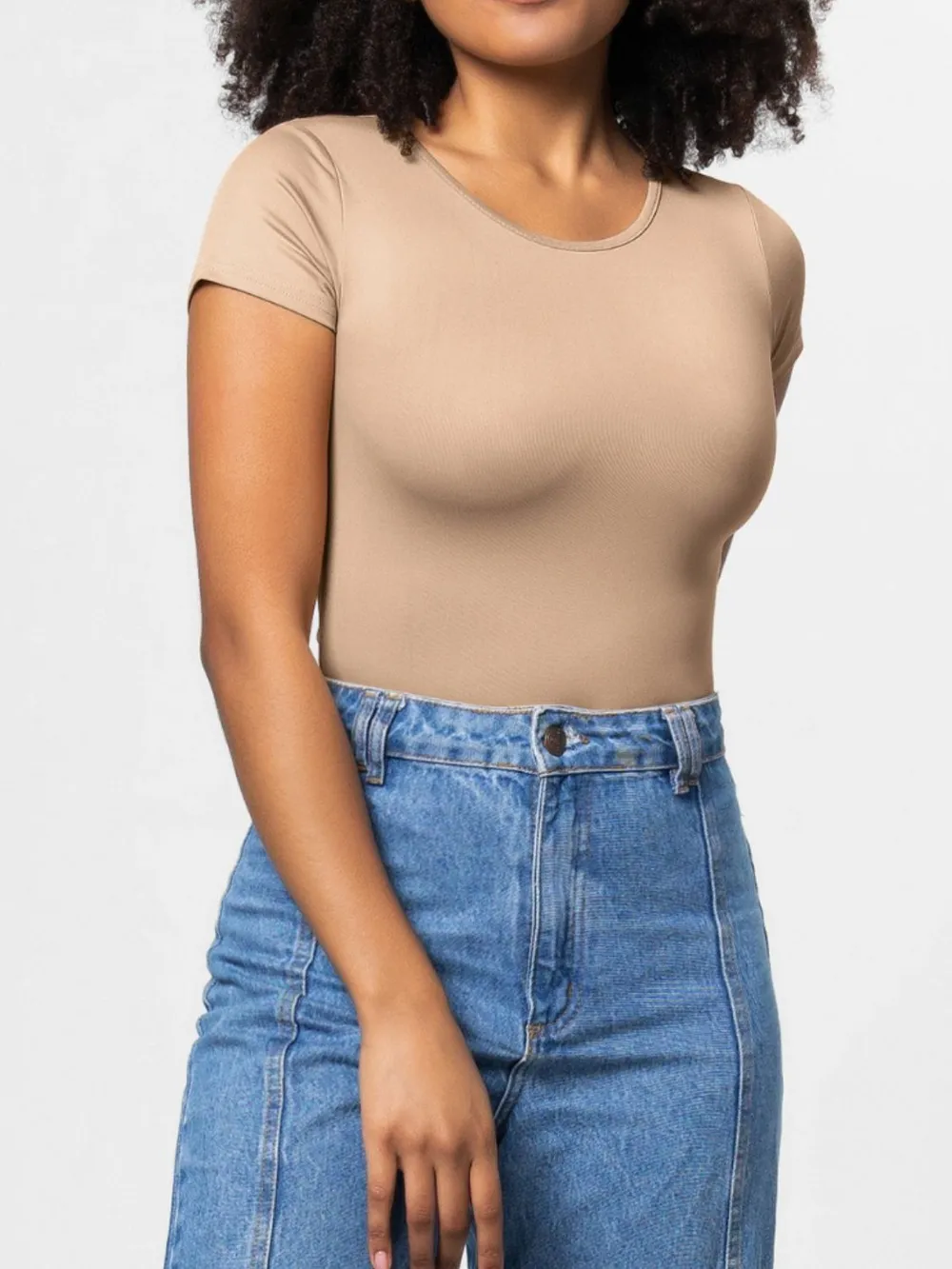 Full Size Round Neck Short Sleeve Bodysuit, image 18